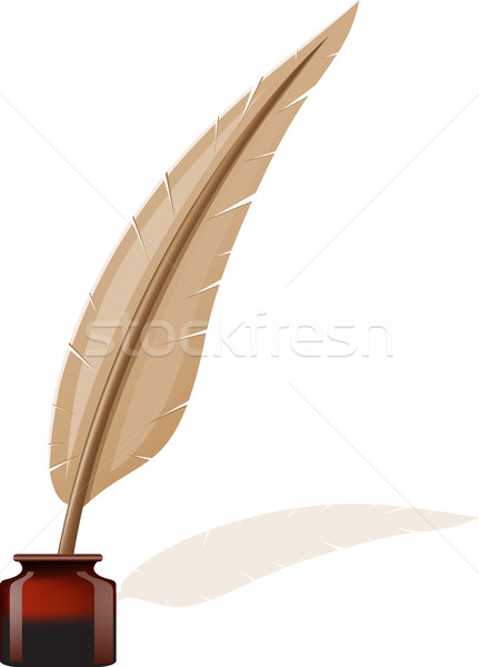 [[stock_photo]]: Plumes · noir · blanche · histoire · objet · pot