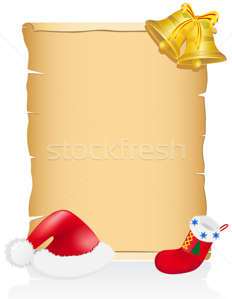 vintage christmas blank scroll vector illustration Stock photo © konturvid