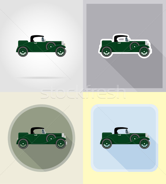 old retro car flat icons vector illustration Stock photo © konturvid