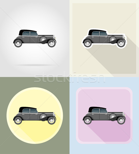 old retro car flat icons vector illustration Stock photo © konturvid