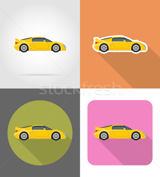 sport car flat icons vector illustration Stock photo © konturvid