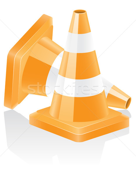 icon traffic cone vector illustration Stock photo © konturvid