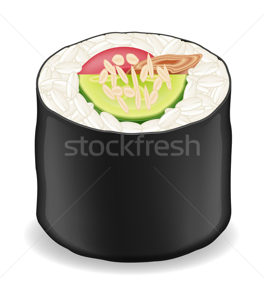 sushi rolls in seaweed nori vector illustration Stock photo © konturvid