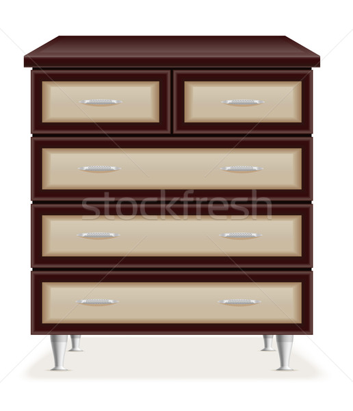 Modernes bois meubles poitrine tiroirs isolé Photo stock © konturvid