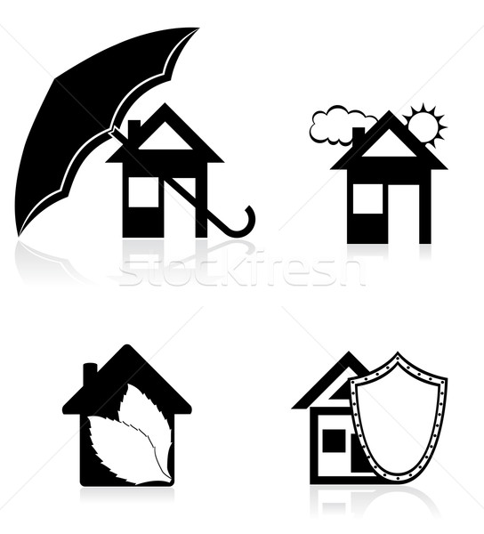 house concept black silhouette vector illustration Stock photo © konturvid