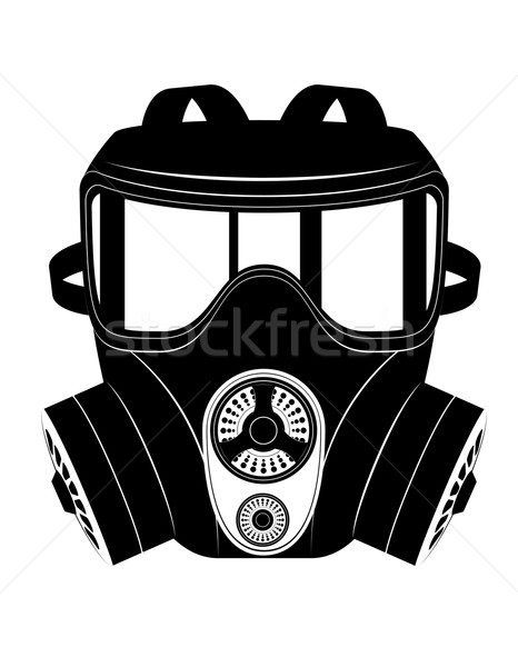 icon gas mask black and white vector illustration Stock photo © konturvid