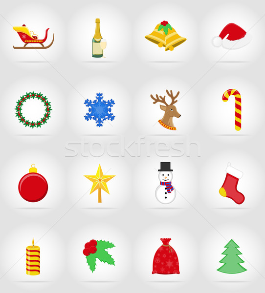 Natal ano novo ícones isolado abstrato neve Foto stock © konturvid