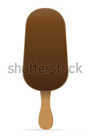 ice cream with chocolate glaze on stick vector illustration Stock photo © konturvid