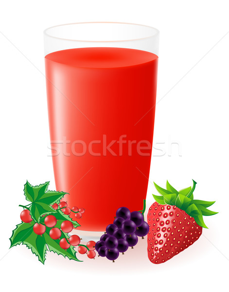 Zdjęcia stock: Berry · soku · odizolowany · biały · wody · lata