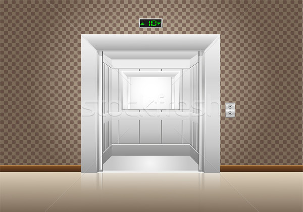 電梯 門 打開 牆 家 門 商業照片 © konturvid