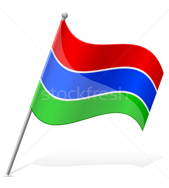 Banderą Gambia odizolowany biały świecie świat Zdjęcia stock © konturvid