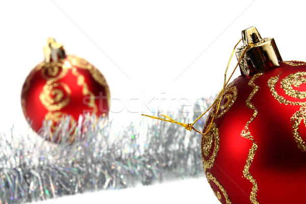 [[stock_photo]]: Décorations · nouvelle · année · Noël · isolé · blanche · maison