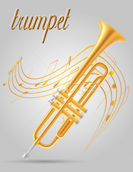 trumpet wind musical instruments stock vector illustration Stock photo © konturvid