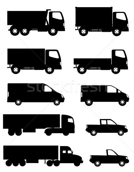 ストックフォト: セット · アイコン · 車 · トラック · 交通 · 貨物