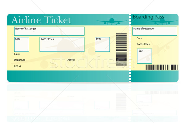 Linie aeriana bilet izolat alb hârtie călători Imagine de stoc © konturvid