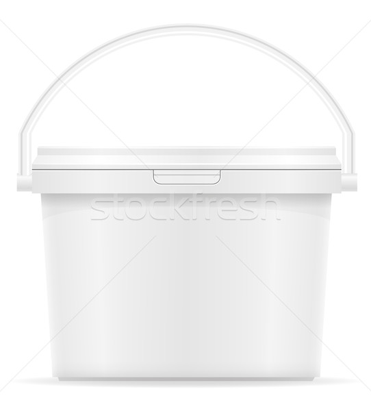 white plastic bucket for paint vector illustration Stock photo © konturvid