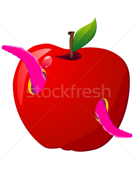 worm and apple Stock photo © konturvid
