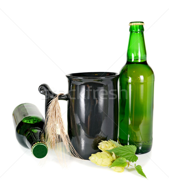 Piwa chmiel odizolowany biały szkła lata Zdjęcia stock © konturvid