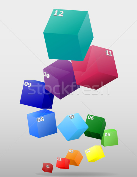 infographics multicolor visually surround 3d vector illustration Stock photo © konturvid