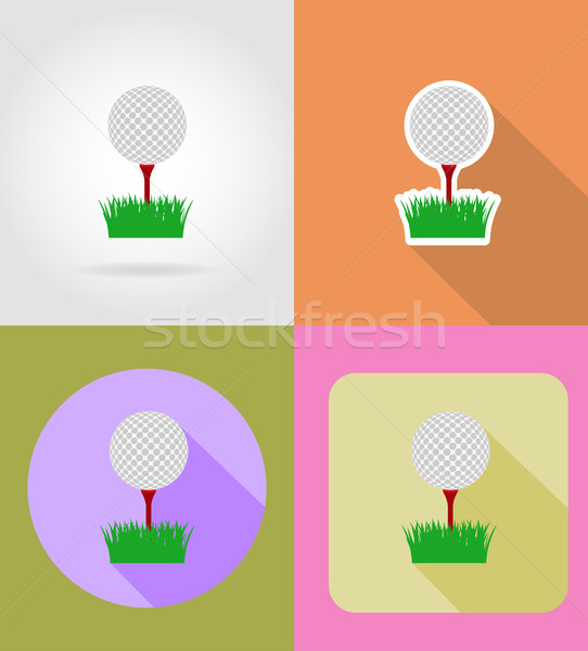 golf ball flat icons vector illustration Stock photo © konturvid