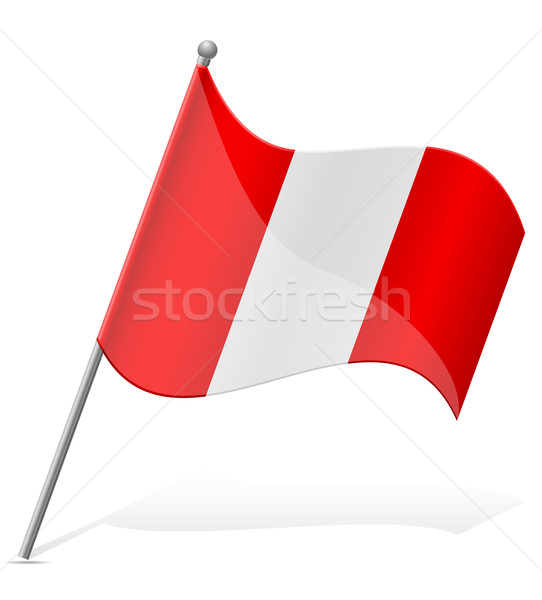 Banderą Peru odizolowany biały świecie świat Zdjęcia stock © konturvid