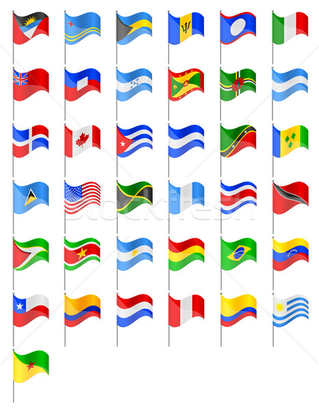 flags North and South Americas countries vector illustration Stock photo © konturvid