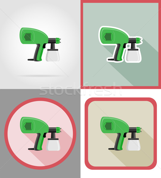 electric airbrush tools for construction and repair flat icons v Stock photo © konturvid