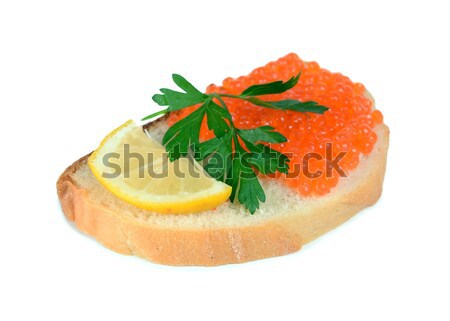 caviar black and red is in a wooden spoon Stock photo © konturvid