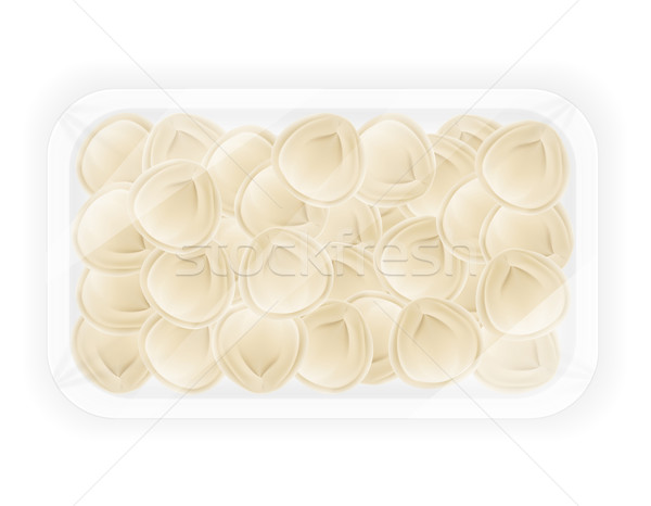 dumplings pelmeni of dough with a filling in packaged vector ill Stock photo © konturvid