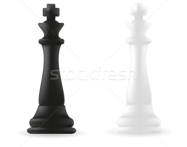 König Schachfigur schwarz weiß Schach Spaß Erfolg Stock foto © konturvid