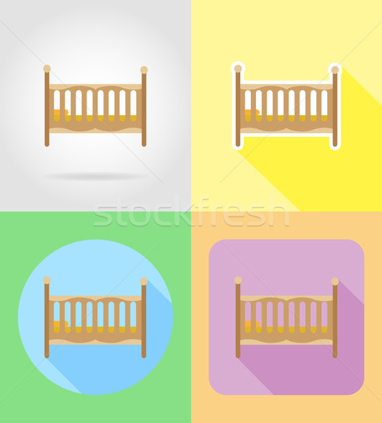 baby toys and accessories flat icons vector illustration Stock photo © konturvid