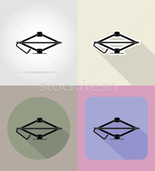 car jack flat icons vector illustration Stock photo © konturvid