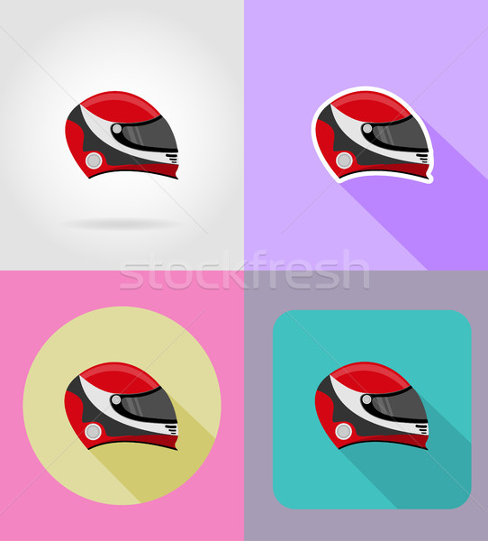 helmet for a racer flat icons vector illustration Stock photo © konturvid
