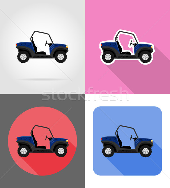 Stock photo: atv car buggy off roads flat icons vector illustration