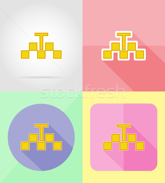 Stock photo: taxi service flat icons vector illustration