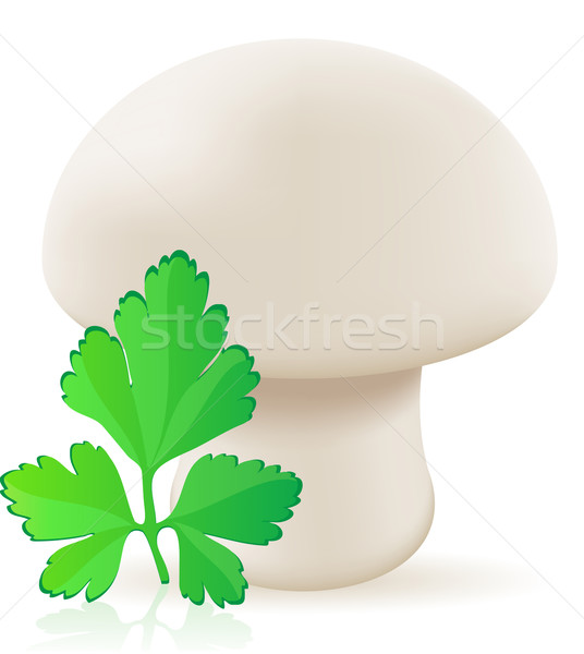 Gomba champignon izolált fehér étel kereszt Stock fotó © konturvid