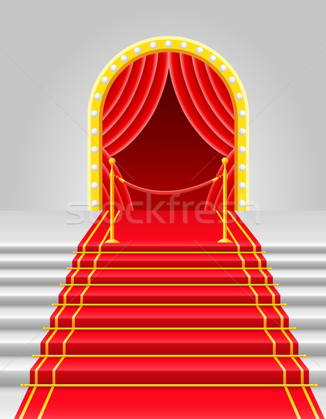 Tapis rouge escaliers isolé blanche art couleur [[stock_photo]] © konturvid