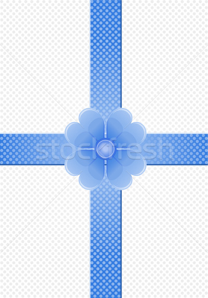 Stock photo: gray background with blue stripes and a flower