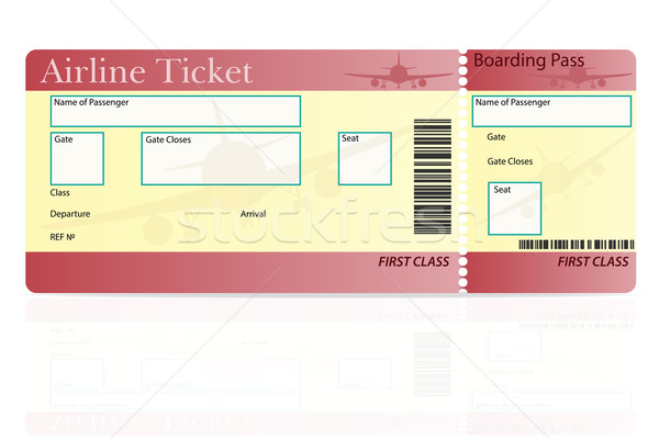 Fluggesellschaft Ticket First-Class- isoliert weiß Papier Stock foto © konturvid