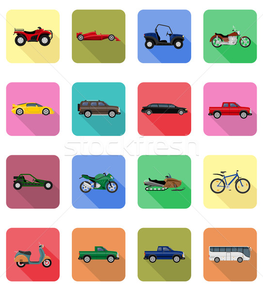 transport flat icons vector illustration Stock photo © konturvid