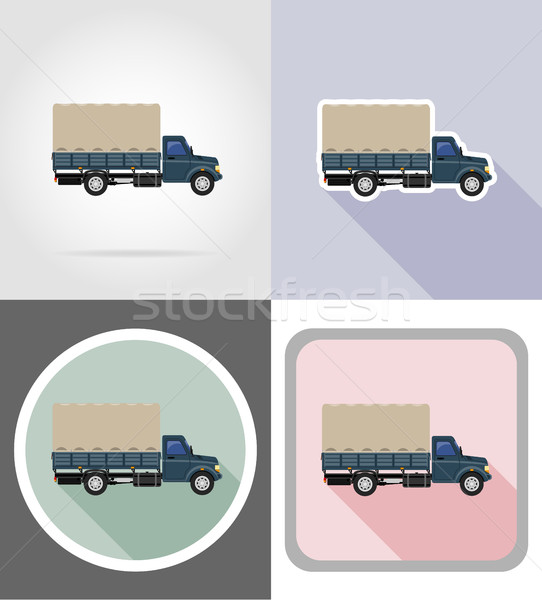 cargo truck for transportation of goods flat icons vector illust Stock photo © konturvid