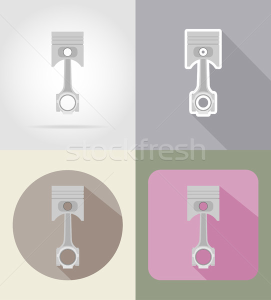 car piston flat icons vector illustration Stock photo © konturvid