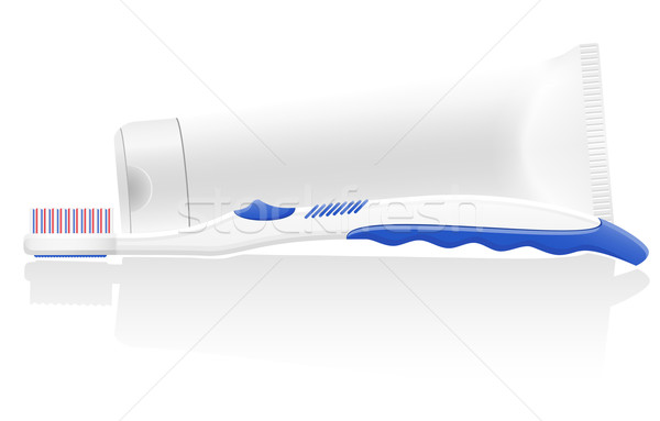 Brosse à dents dentifrice isolé blanche santé fond [[stock_photo]] © konturvid