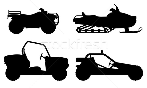 set icons atv automobile off roads black outline silhouette vect Stock photo © konturvid