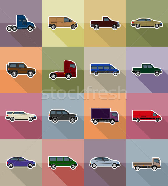 transport flat icons vector illustration Stock photo © konturvid