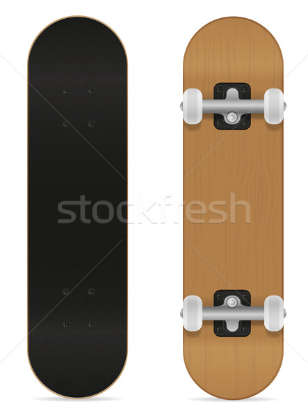 Skateboard izolat alb stradă viteză viaţă Imagine de stoc © konturvid