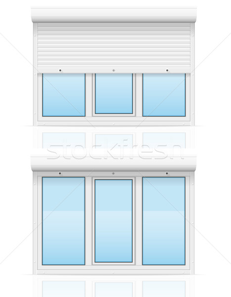 plastic window with rolling shutters vector illustration Stock photo © konturvid