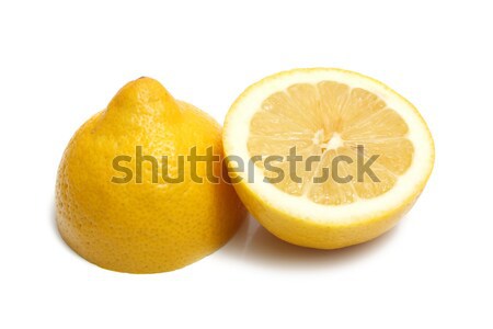 [[stock_photo]]: Citron · jaune · isolé · blanche · alimentaire