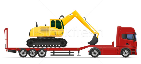 truck semi trailer delivery and transportation of construction m Stock photo © konturvid