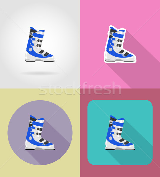 ski boots flat icons vector illustration Stock photo © konturvid